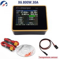 ICharger X6 LCD 스크린 스마트 배터리 밸런스 충전기 Rc 모델용 800W 30A