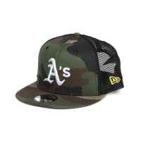 뉴에라 MLB 메쉬 캡 스냅백 9FIFTY 위장 오클랜드 애슬레틱스 Oakland Athletics