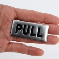 2P PULL PUSH 메탈 출입문 붙이는 안내 스티커 표지판