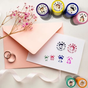 신랑 신부 웨딩 식권 도장 네임스탬프, 달꿈디자인