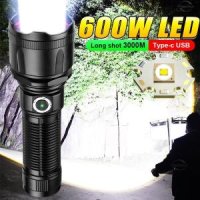 손전등 led 고휘도 캠핑랜턴 강력한 LED 손전등 50000 루멘 전술 충전식 USB 18650 방수 줌 낚시 사냥 손