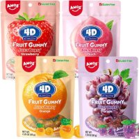 AMOS 4D Gummy 아모스 과일맛 쥬시 젤리 12봉지 구미