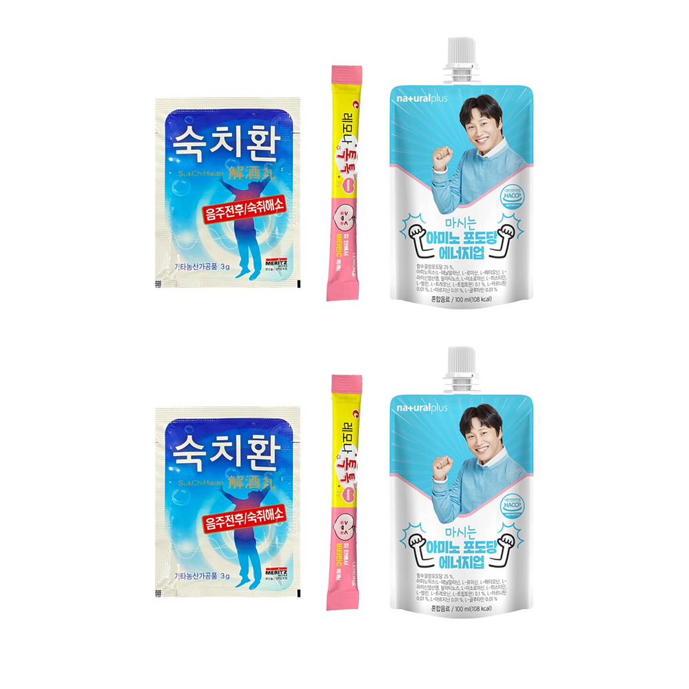 약국 <b>숙취해소제</b> 세트 포도당음료 + 숙치환 + 레모나톡톡 2세트  100ml