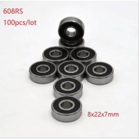 100 개당 2RS 8x22x7mm 볼 베어링 롤러 스케이트 휠 보드 608RS