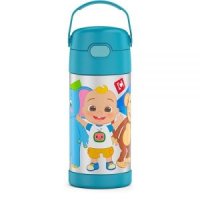 THERMOS 아동용 펀테이너 스테인리스 스틸 진공 보온 빨대 텀블러 12 oz 코코멜론