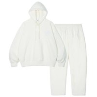 파르티멘토 PARTIMENTO 세트 서클 로고 후디 와이드 테이퍼드 스웨트 팬츠 셋업 오프 SET Circle Logo Hoodie Wide Tapered Sweat Pants