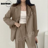 DAYIFUN-하체통통 와이드핏 블레이저 하이웨스트 슬 -수트