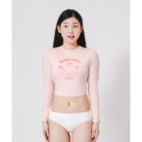 배럴X벨리곰 우먼 크롭 래쉬가드 파우더핑크 BARREL X BELLYGOM WOMEN CROP R B3SWWCR099PDP