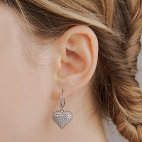 헤이 valentine heart one-touch earring