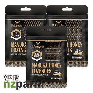 뉴질랜드 아이마누카 마누카꿀 레몬맛 캔디 로젠지스 12개입 3개 iManuka Maunka Honey Lozenges