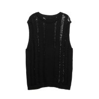 MATIN KIM CROCHET KNIT VEST IN