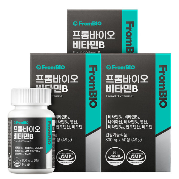 <b>프롬바이오 비타민</b>B 200 60정x3병/6개월 비오틴 나이아신 엽산 판토텐산 (특가)