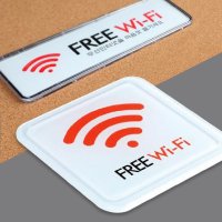 Wi Fi 표지판 100x100mm 부착식 와이파이표지판 - 인테리어소품