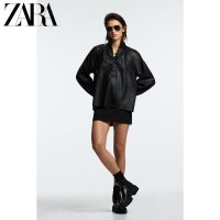 ZARA 자라블라우스 콩단추 펀칭 가죽블라우스