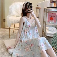 일본 nightdress 여성 여름 루즈 롱원피스 홈웨어