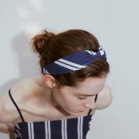 [히쉬] 23’summer resort_summer striped hairband - marine