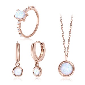 14K GF 귀걸이/목걸이/반지 SET라임 오팔 SET SET0370