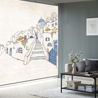 웰텍스 실사롤스크린 일러스트 UV프린트  가로 120cm x 세로 120cm