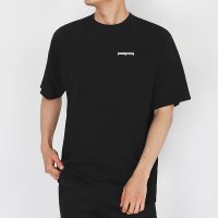 파타고니아 반팔티 멘즈 P-6 로고 리스판서빌리-티 38504-BLK