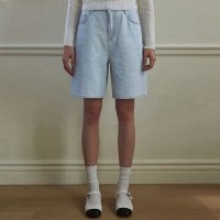 얀13 LINEN DENIM SHORT PANTS SKY