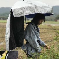 어깨 매는 가방 우산 배낭 텃밭 햇빛 장마 야외