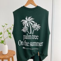 남자 나시 오버핏 팜트리 썸머 여름 민소매 면 티셔츠