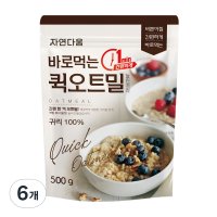 자연다움 바로먹는 퀵 오트밀 500g 5개