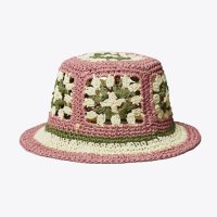 토리버치 STRAW CROCHET SHORT-BRIM 버킷햇