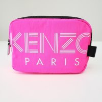 해외겐조남자클러치백가방70021225 Kenzo Double Zip Logo Print Nylon Clutch Bag Neon