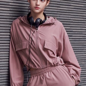 소프텍스 여름 피치 후드집업 핫요가복 여자트레이닝복 우드로즈핑크