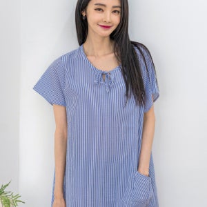 [에이원] 쿨 엠보 반팔 원피스 잠옷 aone01