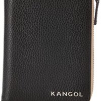 칸골 접이식 지갑 KANGOL 메탈 로고 고급 소프트 수축 가죽 바이 컬러 L 자 지퍼 지갑