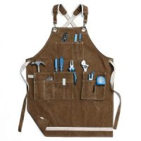 [아마존]Jeanerlor Washed Shop Apron 355ml 방수 작업용 앞치마 포켓 포함 튼튼한 왁스 캔버스 도구 앞치마, 두꺼운 어깨 패드, 크로스 백 스트랩 조절 가