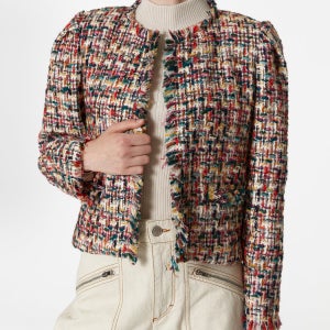 [이자벨마랑] 레드 올풀림장식 울혼방 트위드자켓 ISJA3F292MU