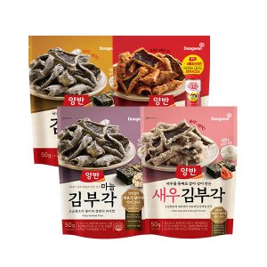 동원 양반 김부각+마늘+새우+김치맛 50g 4종 (4개씩 총 16개)