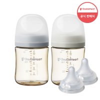 [더블하트] [더블하트] 3세대 160ml 모먼트 트윈팩(젖병2개) + 젖꼭지 2개