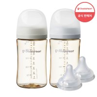 [더블하트] [더블하트] 3세대 240ml 모먼트 트윈팩(젖병2개) + 젖꼭지 2개