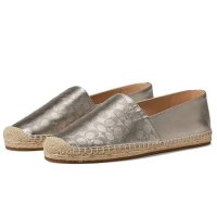 코치 Carley Metallic Leather Espadrille 152606