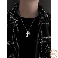 남자 십자가 목걸이 펜던트 316L 티타늄 스틸 더블 CROSS NECKLACE