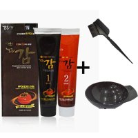 젤존 감 염색약 150g 무암모니아 무PPD 젤존 감 트리트먼트 칼라 크림 + 염색 볼 + 붓  1N 흑색