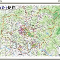 밀양 지도 밀양시 관내도 (족자 소형 110x79) + 세계지도 세트  코팅