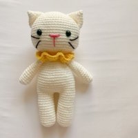 [1300k][개달당] 개달당 화이트 고양이 애착인형 고양이장난감 뜨개인형