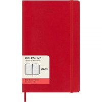 몰스킨 Moleskine 2024 데일리 플래너 12M 라지 스칼렛 소프트 커버 12 7 x 21 5 8 25