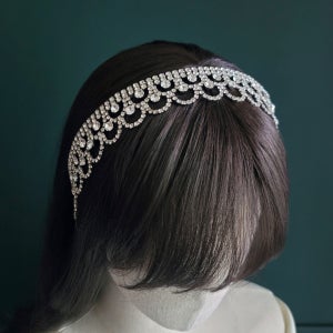크리스탈 스톤 와이드 웨딩 헤어밴드 티아라, 공작실
