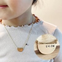 유니크한디자인 14k 미아방지 목걸이 (탄생석 가능해요)  14k gold  화이트골드  36cm＋2cm(기본)