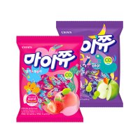 크라운 마이쮸 봉지 284g 세트 총 8봉 딸기복숭아 4봉 포도사과 4봉