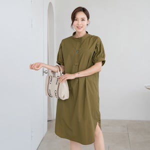 T버튼반오픈원피스-OP307005-