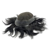 남자 머리 Toupee 가발 남자 PU Toupee 머리 조각 주위 레이스