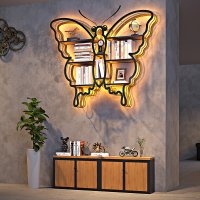 나비 조명 선반 LED 진열대 오브제 와인 디피