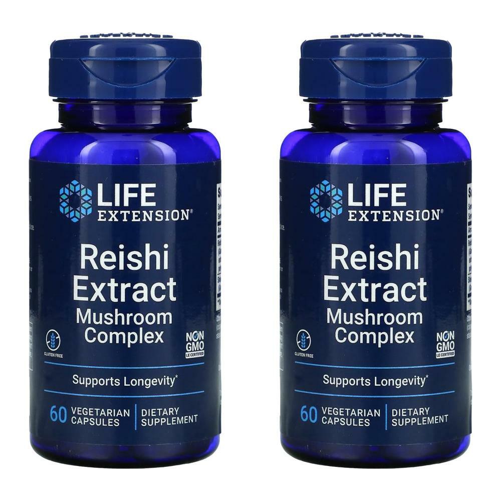 [해외직구] Life Extension 라이프익스텐션 <b>레이쉬 익스트랙트</b> 머쉬룸 60베지캡슐 2팩
